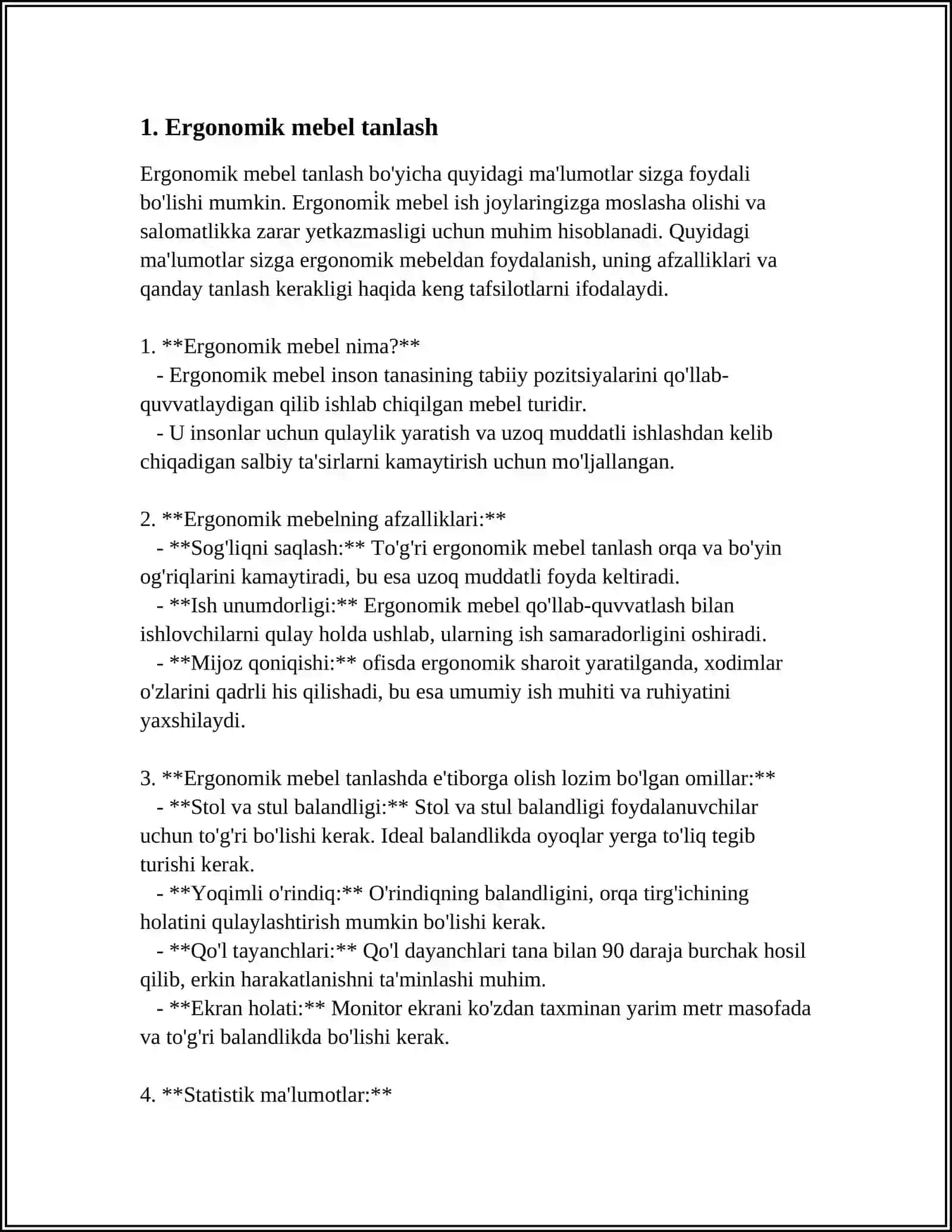 OFFICE LOYIHASINI ERGANOMIKA JIHATDAN TO'G'RI TASHKIL ETISH 3