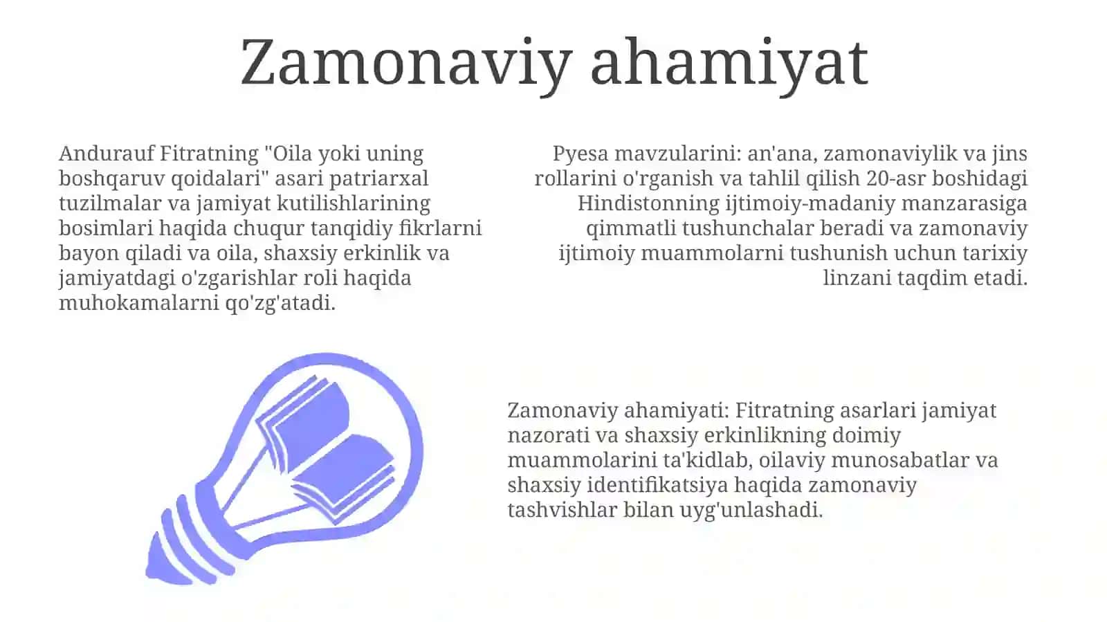 Fitratning "Oila yoki uning boshqaruv qoidalari" asari 3