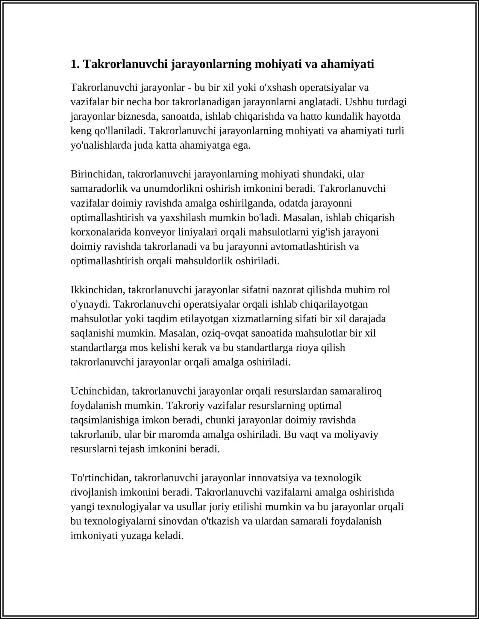 ICHMA ICH JOYLASHGAN TAKRORLANUVCHI JARAYONLARNI TASHKIL ETISH 3