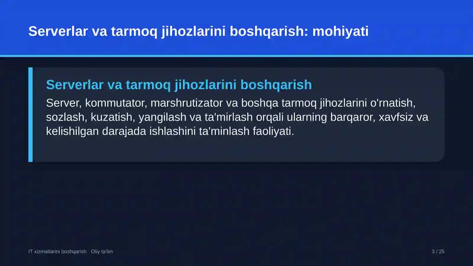 Logistika kompaniyalarida serverlar va tarmoq jihozlarini boshqarish 3