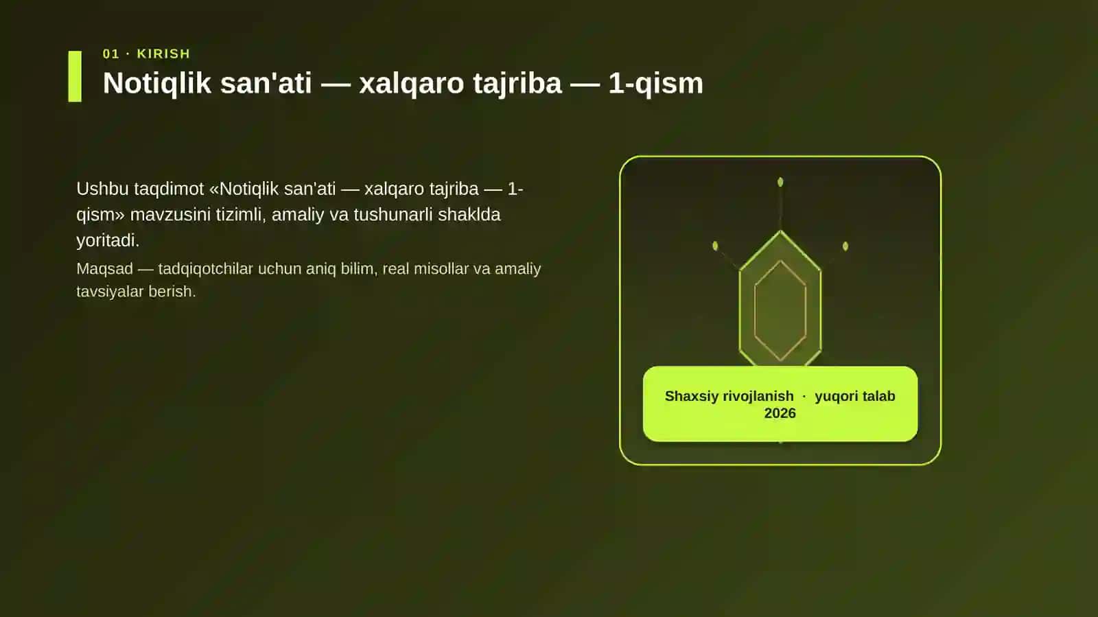 Notiqlik san'ati — xalqaro tajriba — 1-qism 3