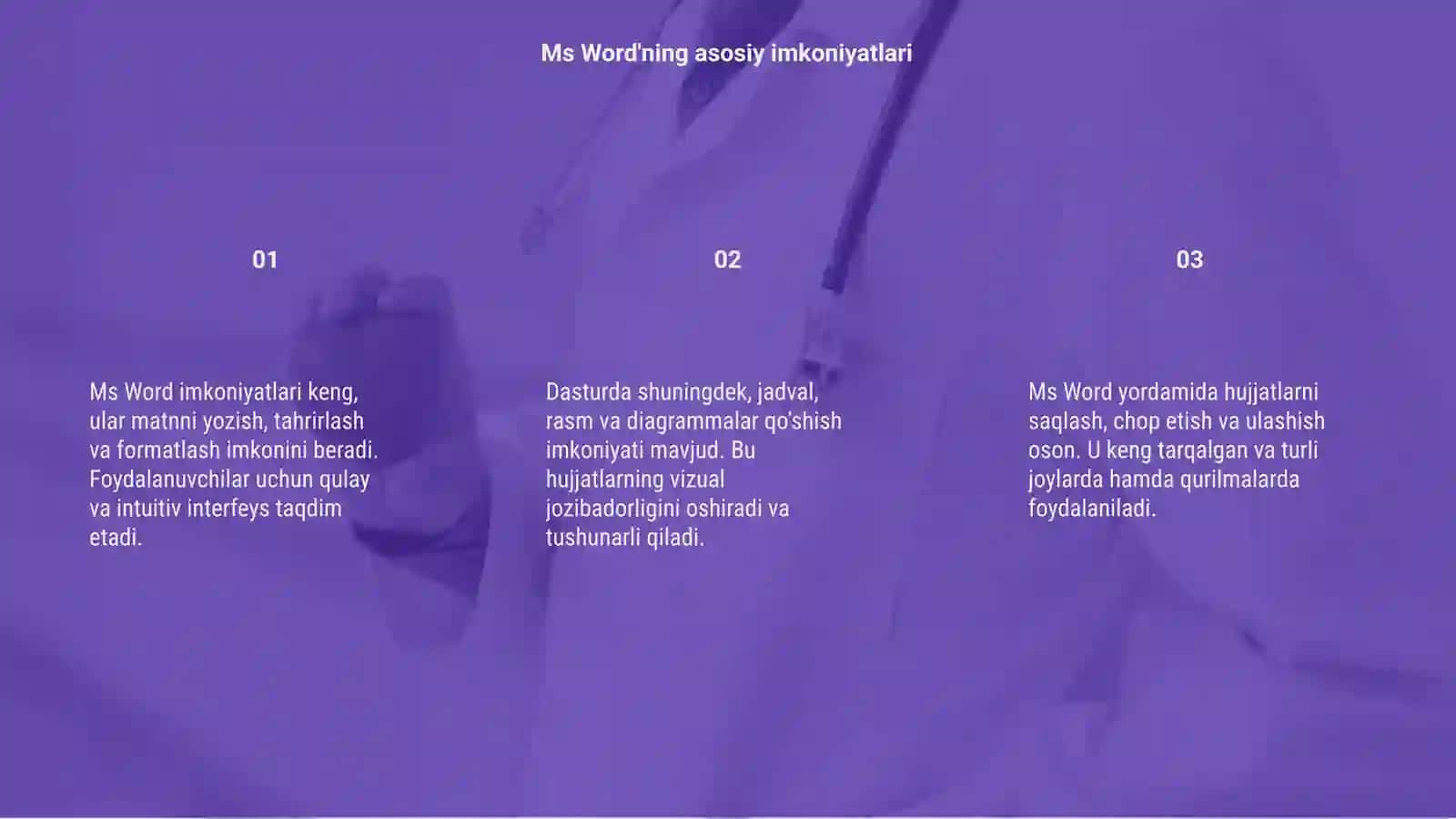 Ms word imkoniyatlari 3