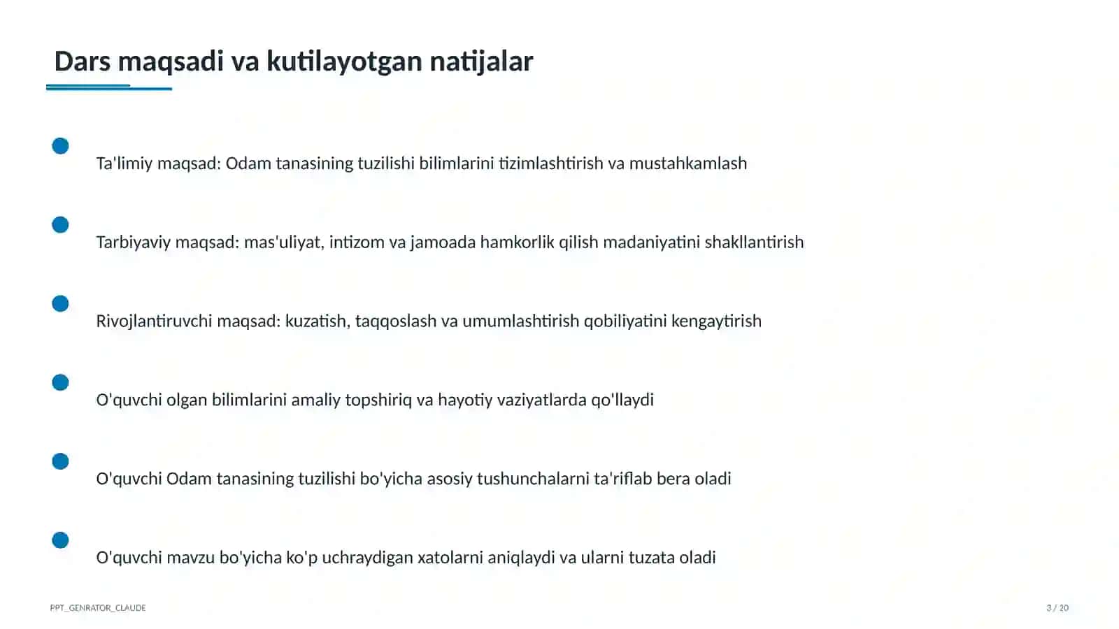 Odam tanasining tuzilishi (2-sinf) 3