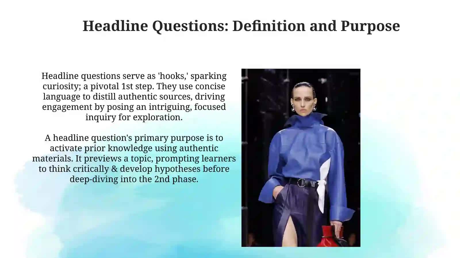 Making up heading questions based on authentic materials 3