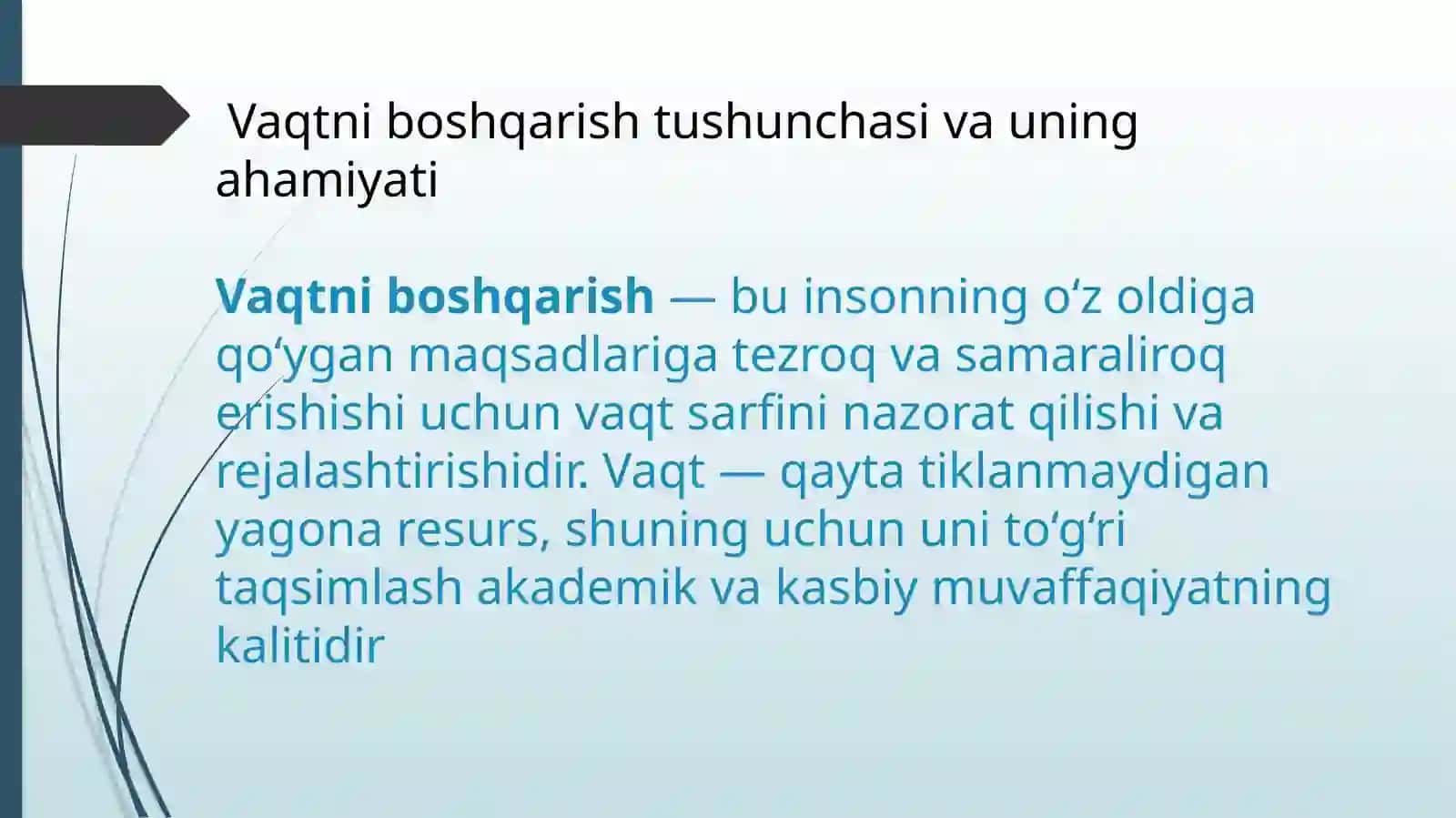 Vaqtni boshqarish ko’nikmalari rivojlantirish yo’li 3