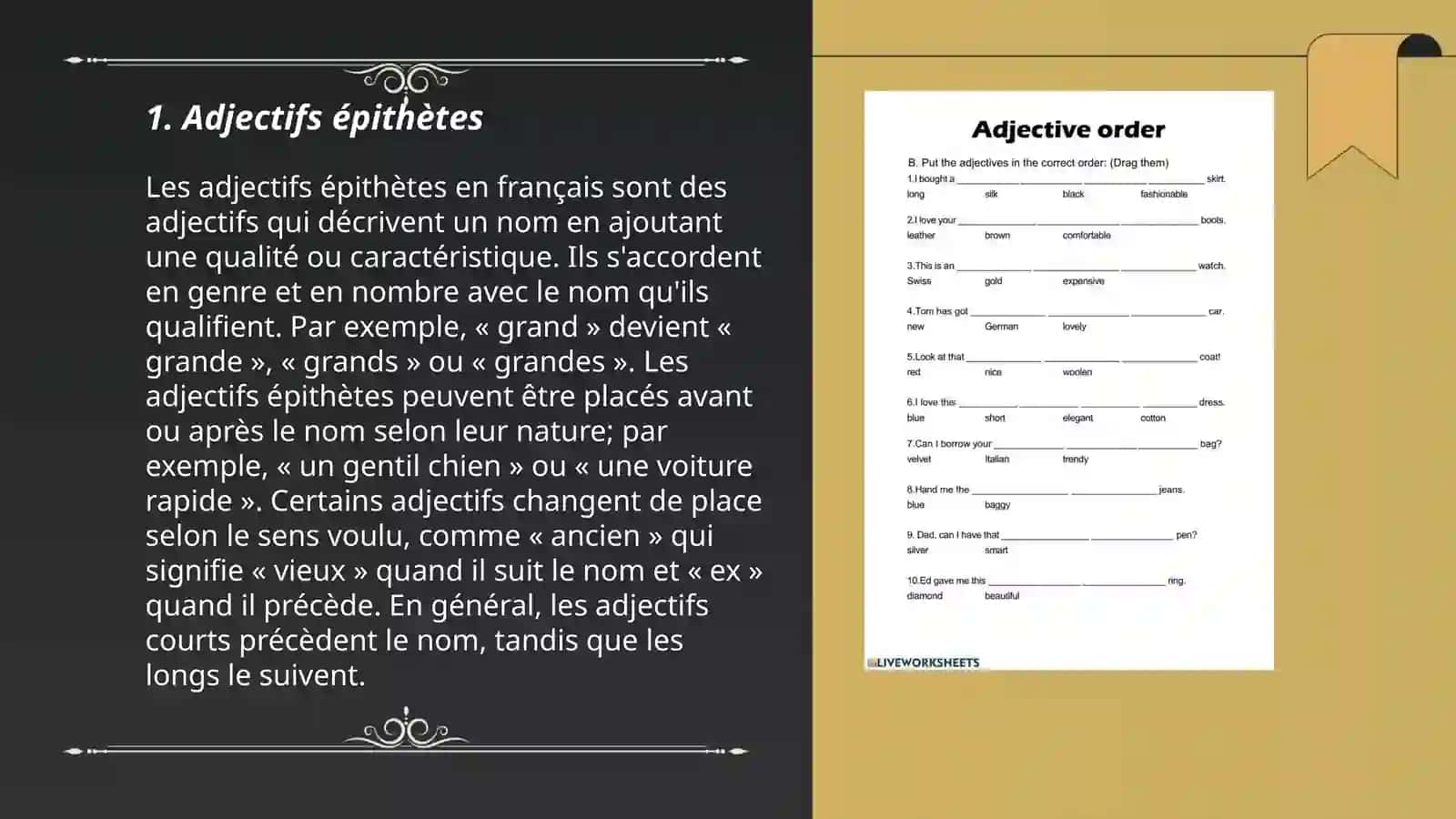La place de l'adjectif 3