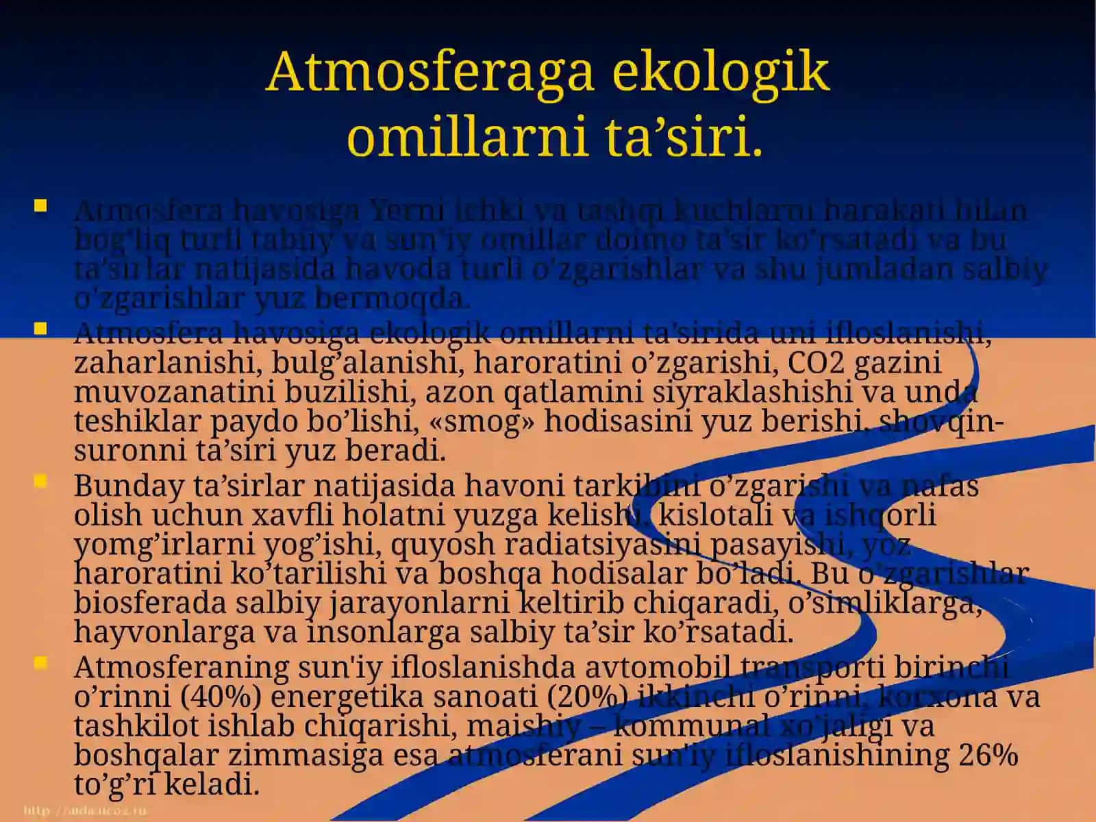 Atmosfera havosining ifloslanishi vatabiiytozalanish 3
