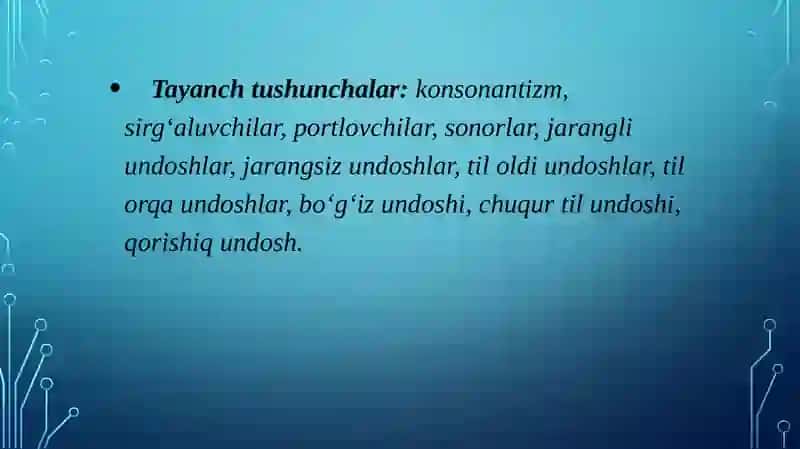 Undosh tovushlar 3