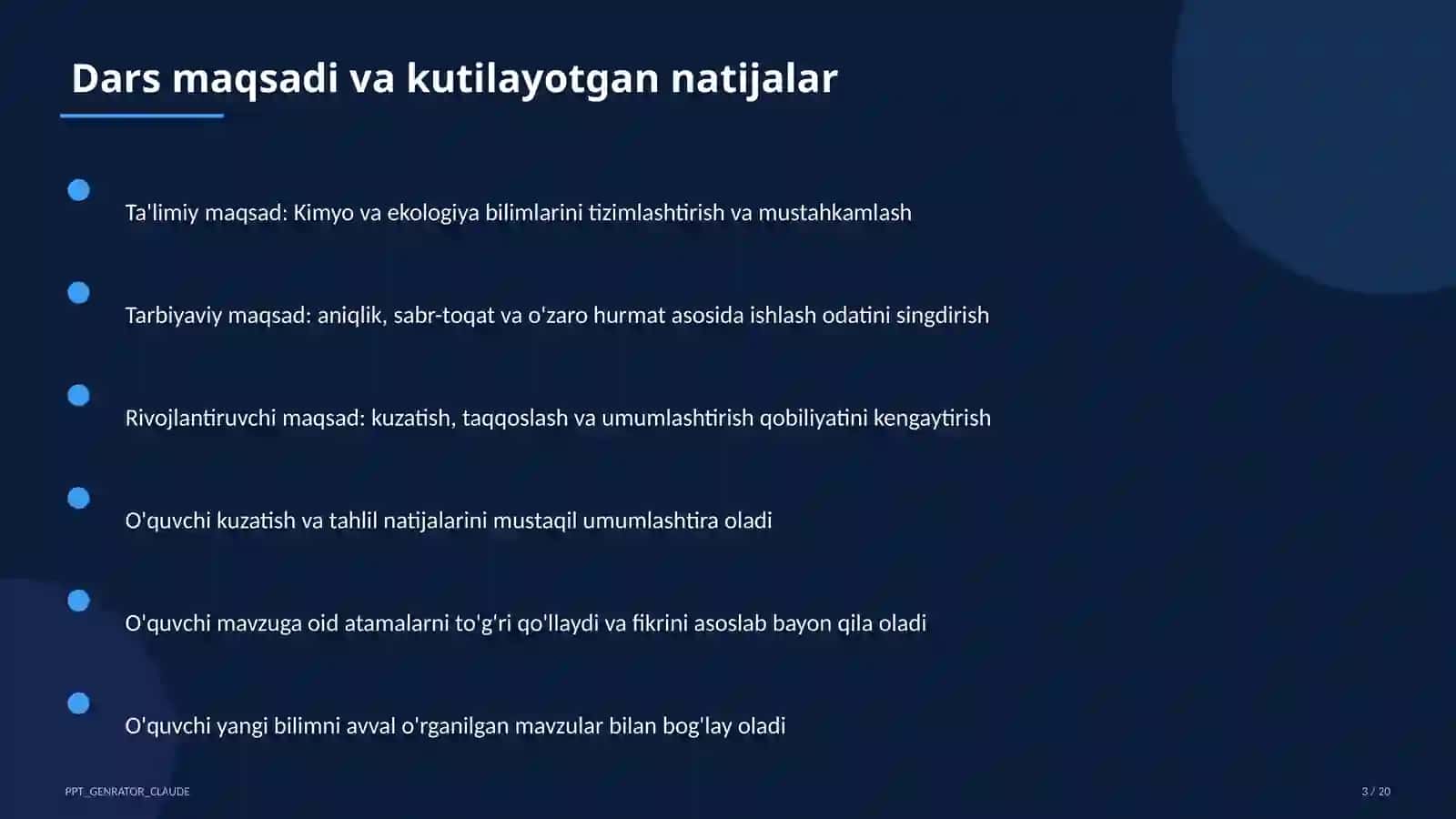 Kimyo va ekologiya (11-sinf) 3