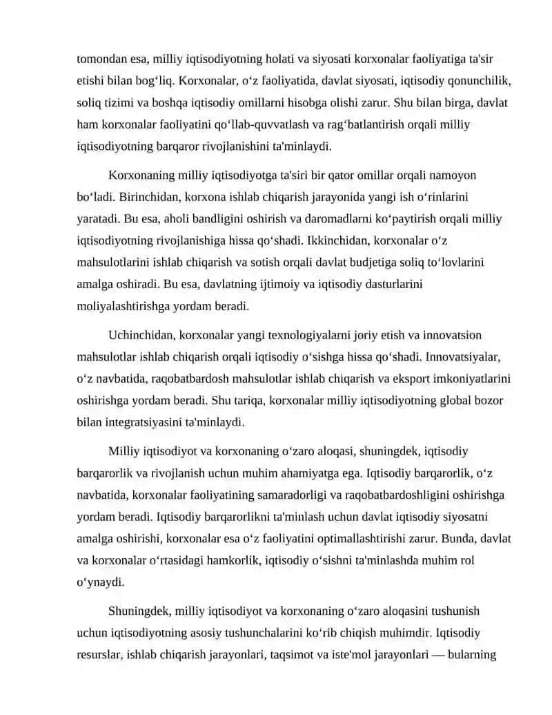 Milliy Iqtisodiyot va Korxonaning O‘zaro Aloqasi 3