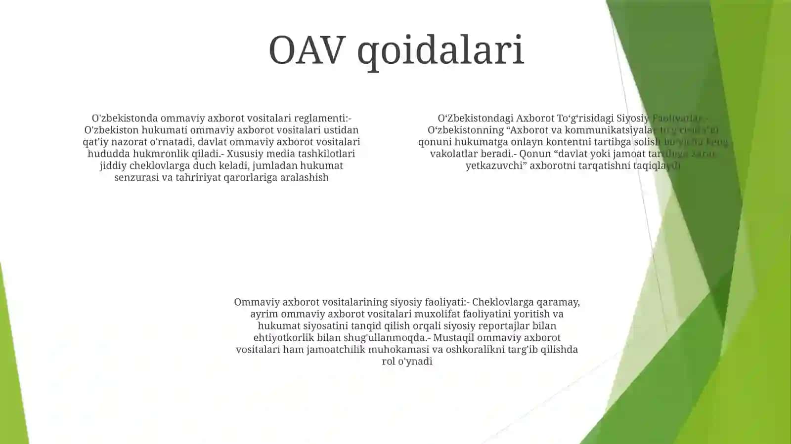 OʻZbekistondagi Axborot ToʻGʻRisidagi Siyosiy Faoliyatlar 3