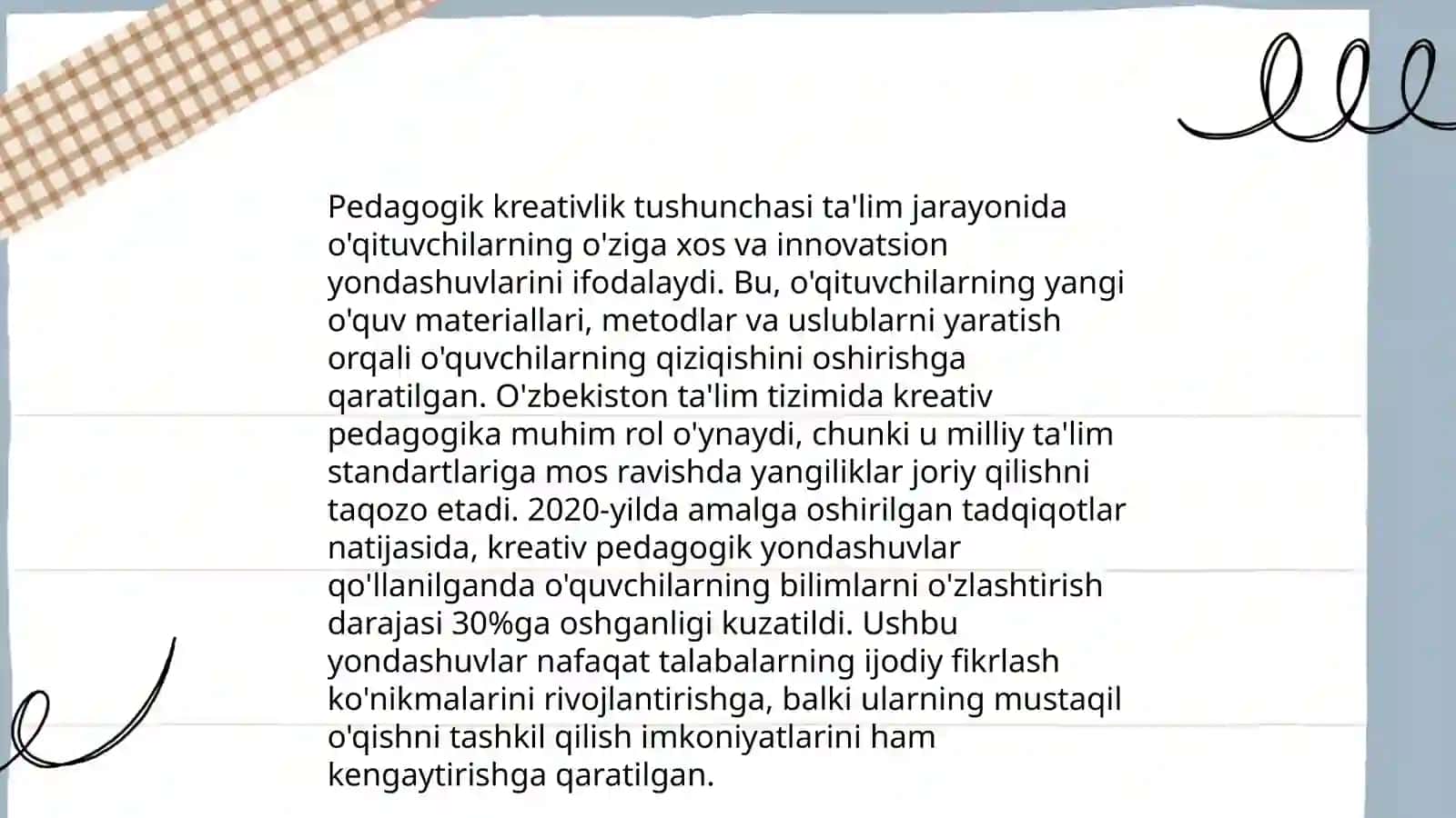 Pedagoglarga xos kreativ sifat va ijodiy-pedagogik faoliyat malakalari 3
