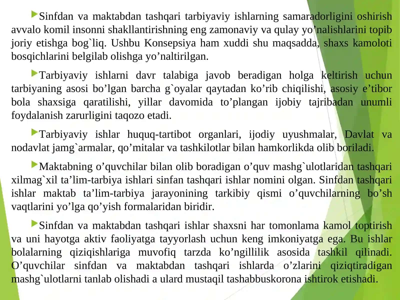Tarbiyaviy ishlarni maqsadi, vazifalari va tarbiyaviy ishlarni tashkil etishda sinf rahbarining o’rni 3