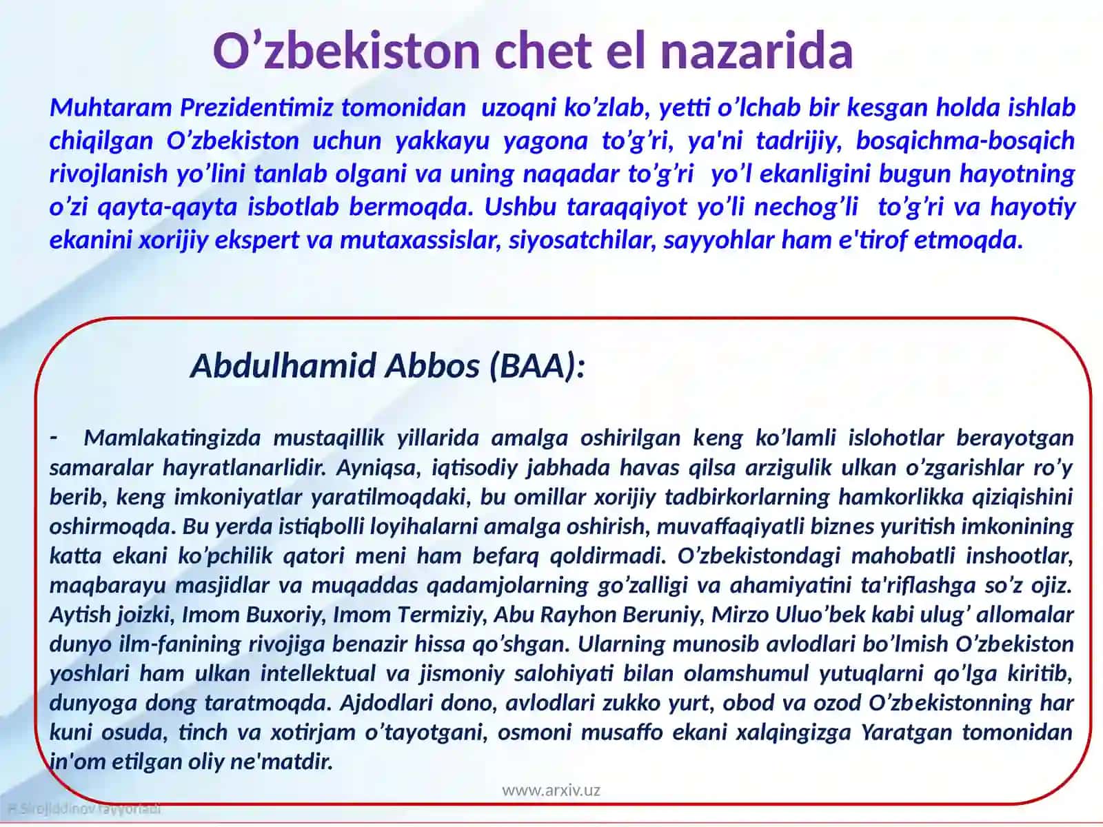 YAGONASAN, MUQADDAS VATANIM SEVGI VA SADOQATIM SENGA BAXSHIDA, GO’ZAL O’ZBEKISTONIM! 3