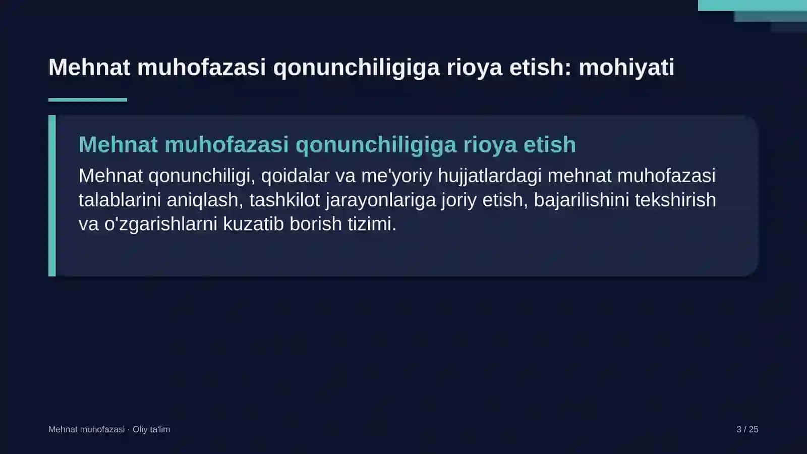 gidrometeorologiya xizmatida mehnat muhofazasi bo'yicha qonunchilik talablariga rioya etish 4403 3