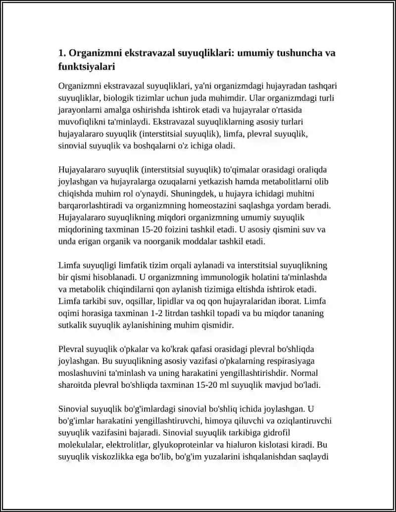 ORGANIZMNI EKSTRAVAZAL SUYUQLIKLARI. QON PIGMENTLARI 3