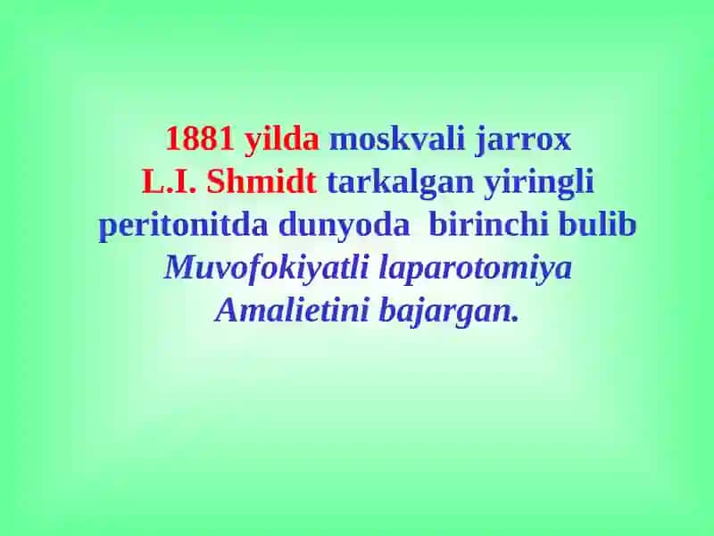 Перитонитлар, ичак окмалари 3