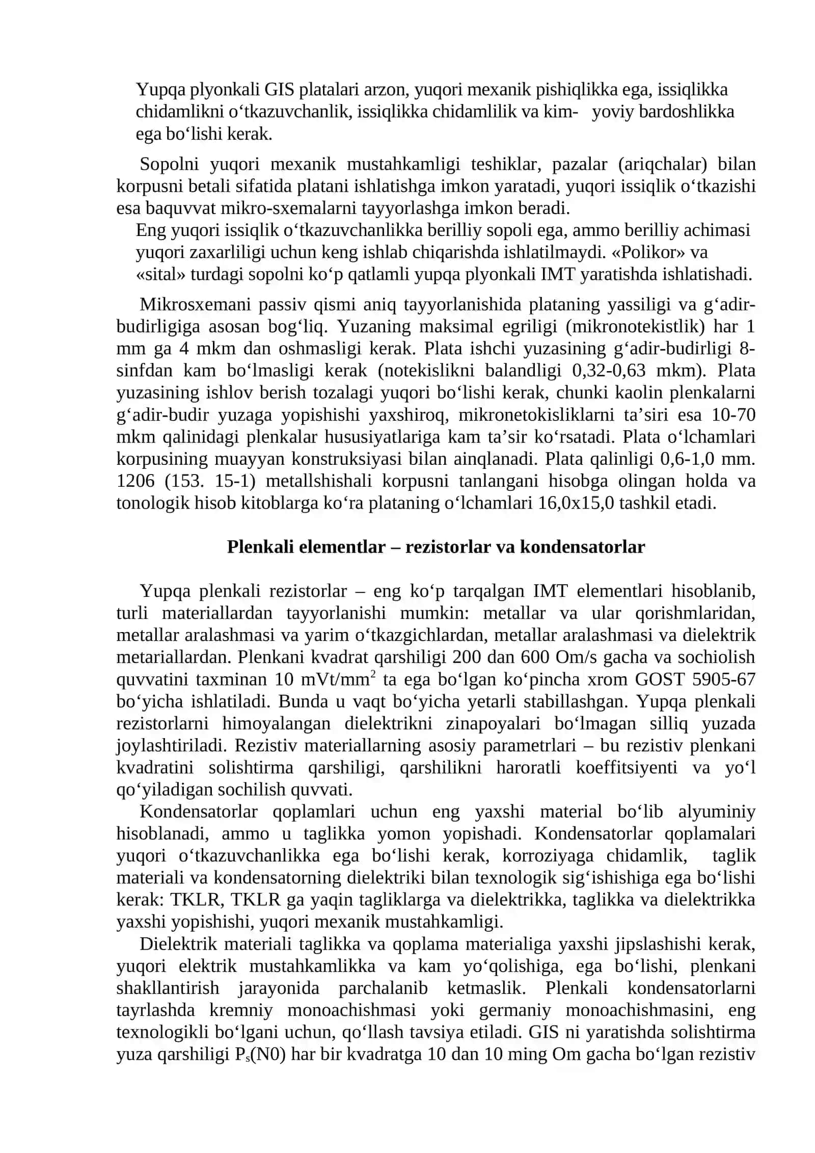 Analogli integral sxemalar. Eturdagi mikrosxemalarning hususiyatlari 3