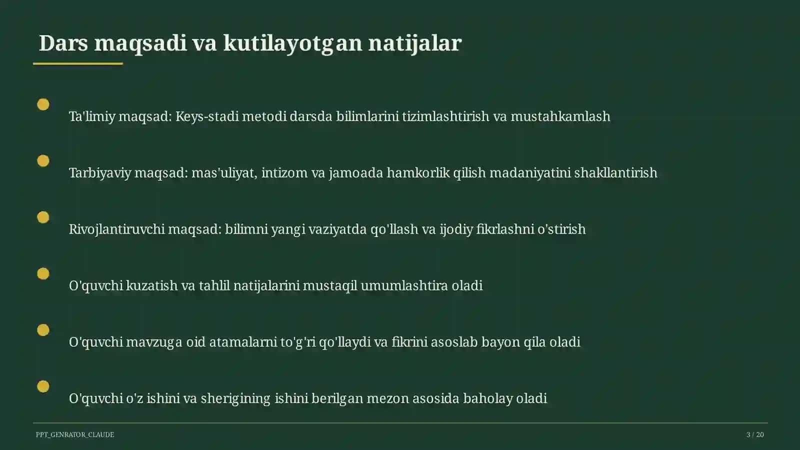 Keys-stadi metodi darsda 3