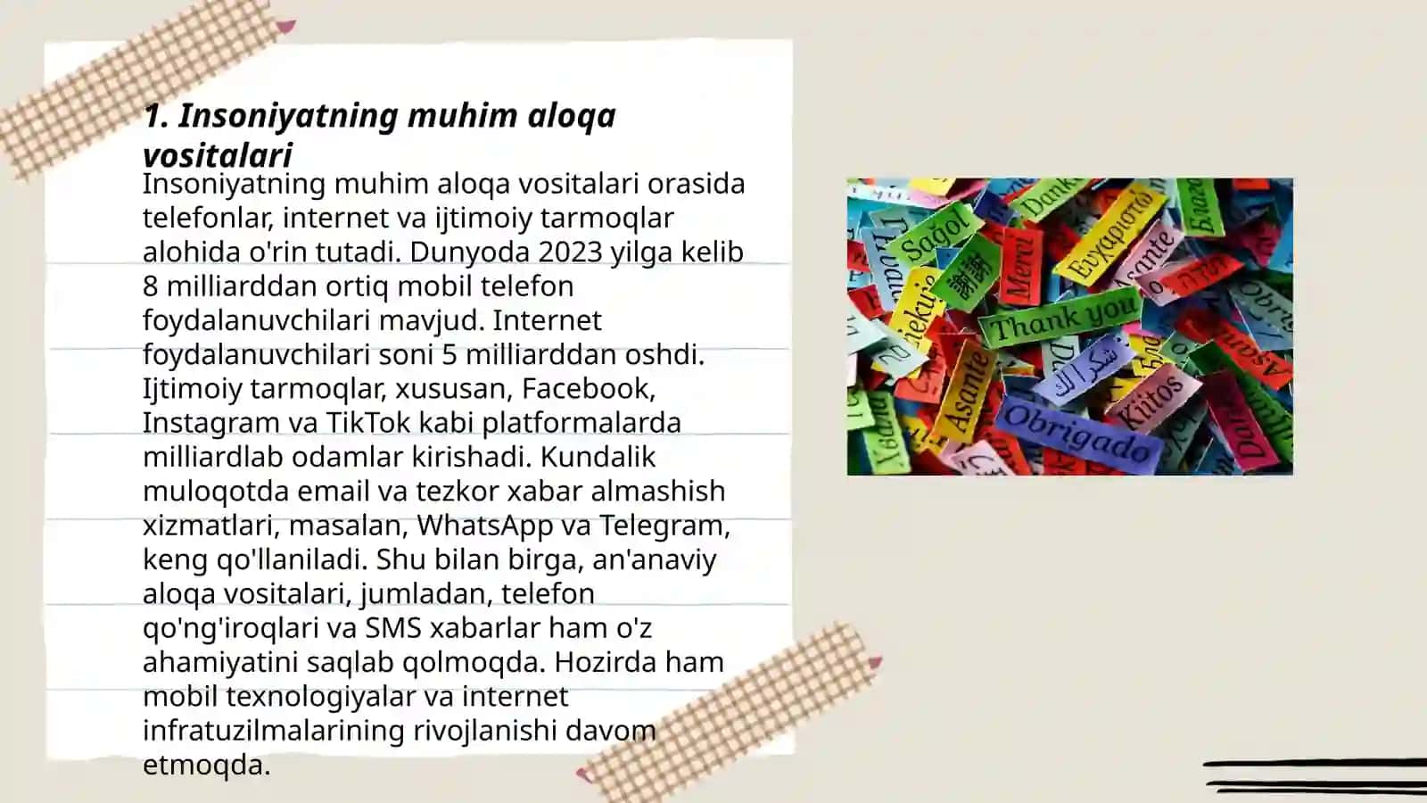 Insoniyatning muhim aloqa vositalari 3