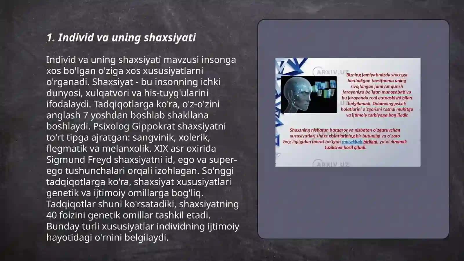 Individ,shaxs,individuallik tushunchalari shaxsning malak va odatlari 3