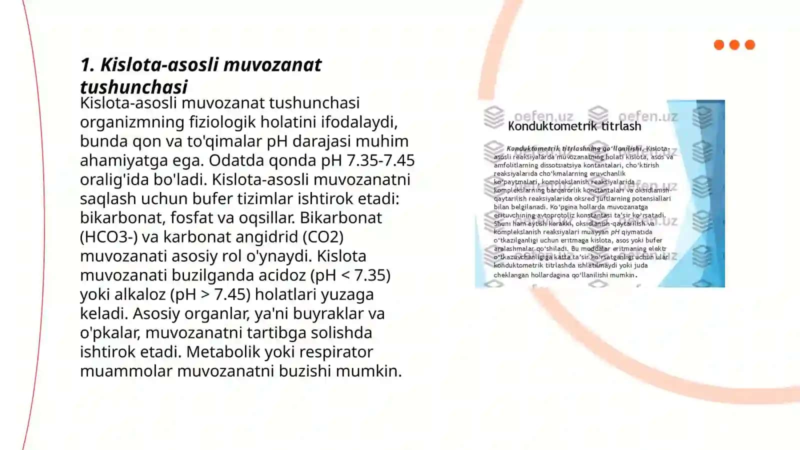 Kislota-asosli muvozanat. Bufer sistema 3