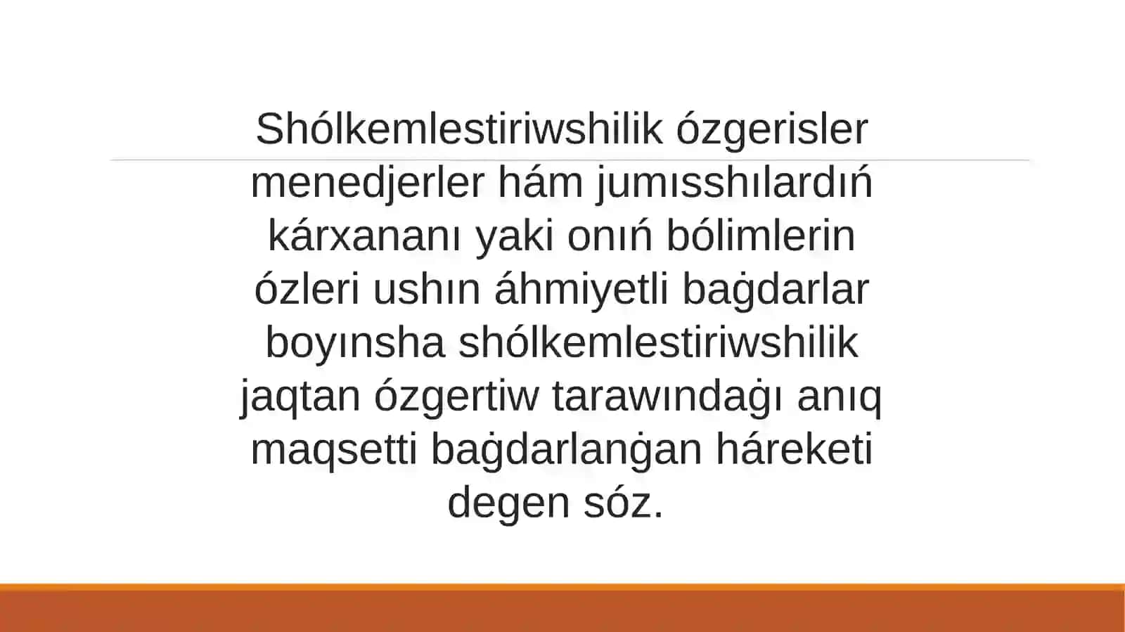 Sho'lkemlestiriwshilik ha'm innovaciyaliq o'zgerisler jag'dayinda SHMX 3