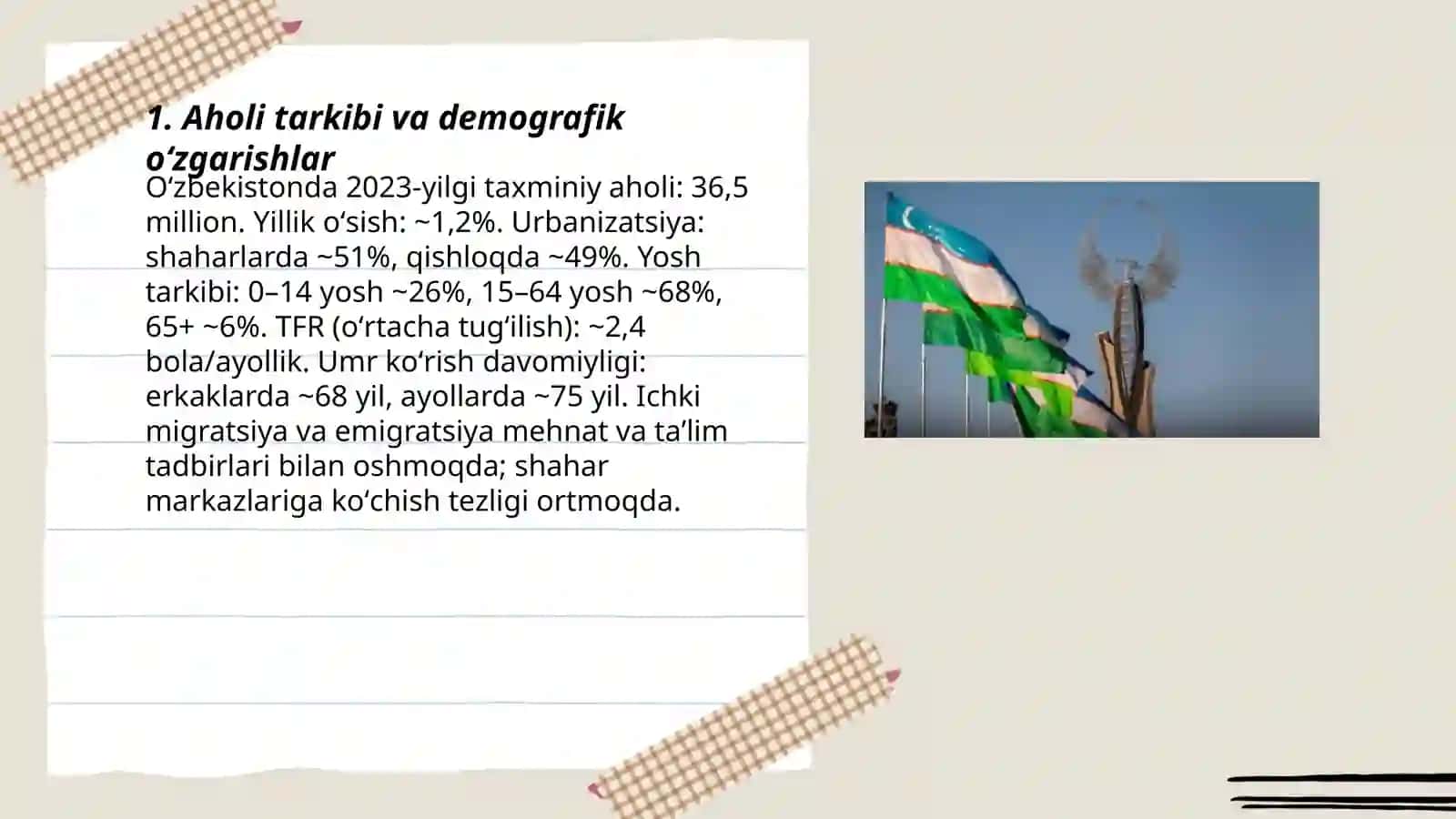 Oʻzbekiston respublikasidagi ijtimoiy oʻzgarishlar 3