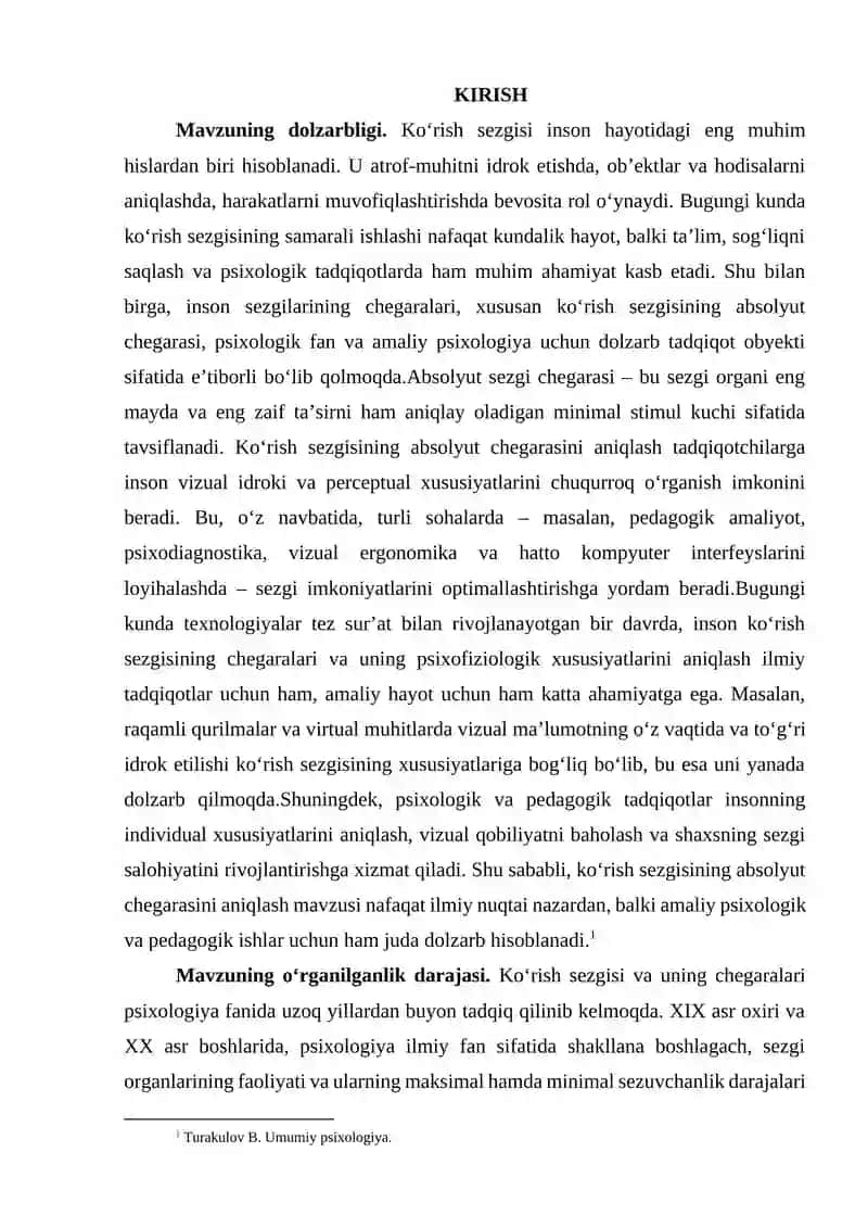 Ko'rish sezgining absolyut chegarasini aniqlash 3