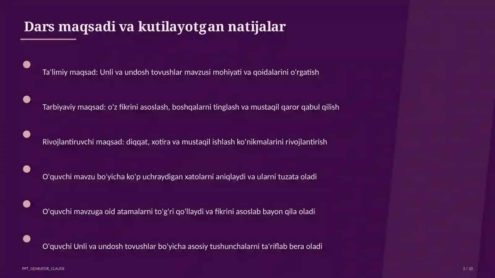 Unli va undosh tovushlar (1-sinf) 3