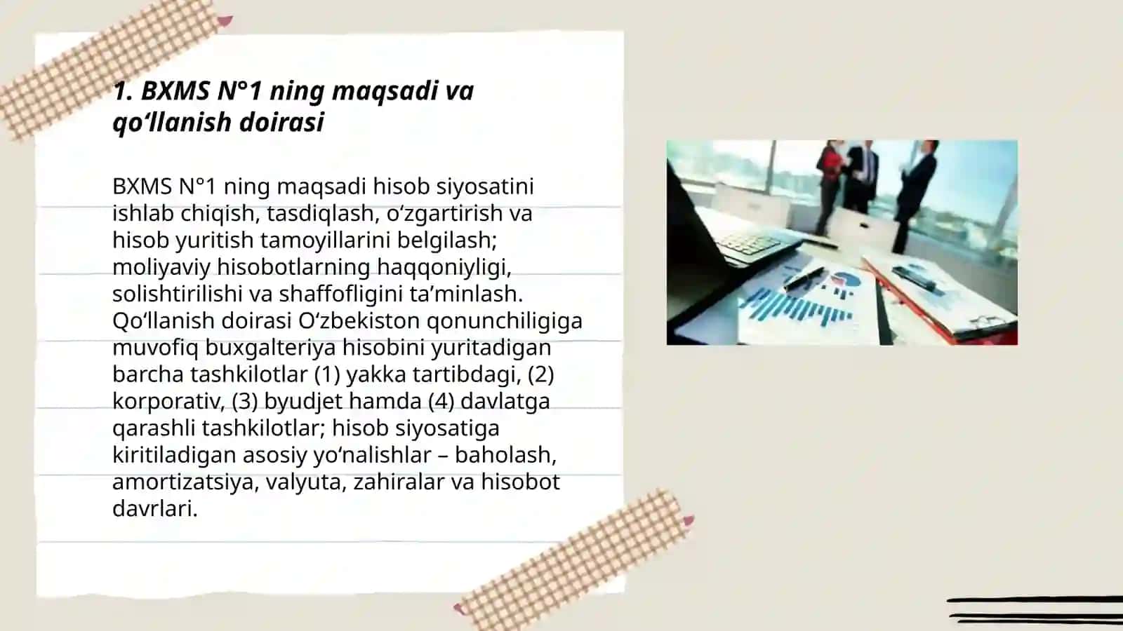 Buhgalteriya hisobida hisob siyosati BXMS N°1 3