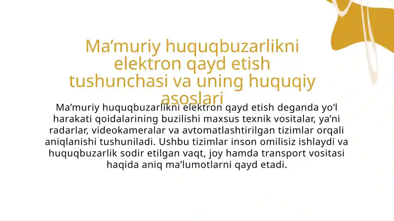 Ma'muriy huquqbuzarlik elektron etganlik uchun boshqaruviy jazo belgilash. YHX auditi. 3
