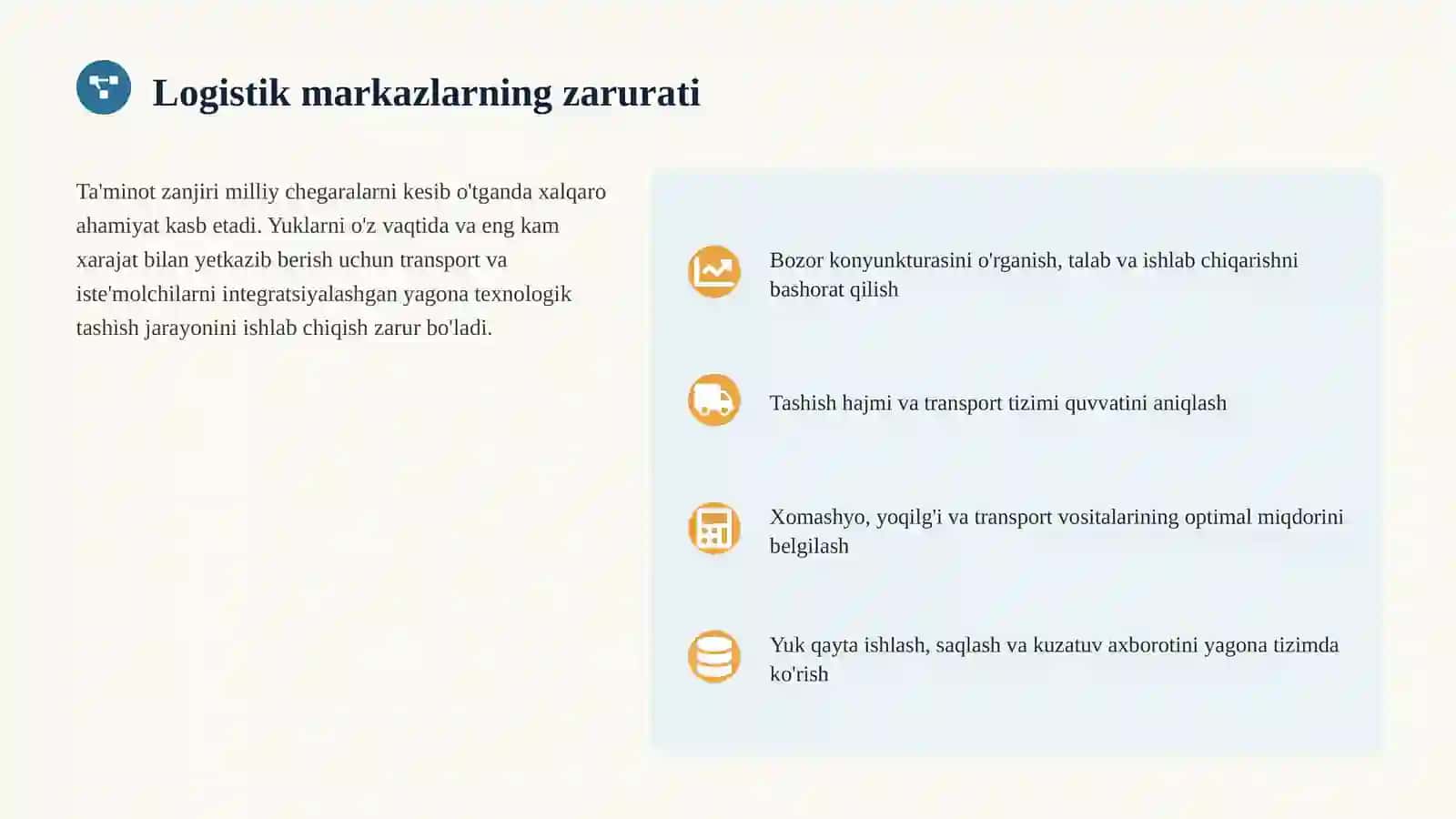 TIJORAT LOGISTIKASI KURSI — 2-SEMINAR 3