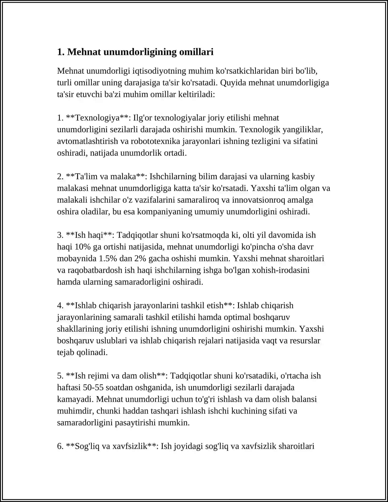 IQTISODIYOT MEHNAT UNUMDORLIGI 3