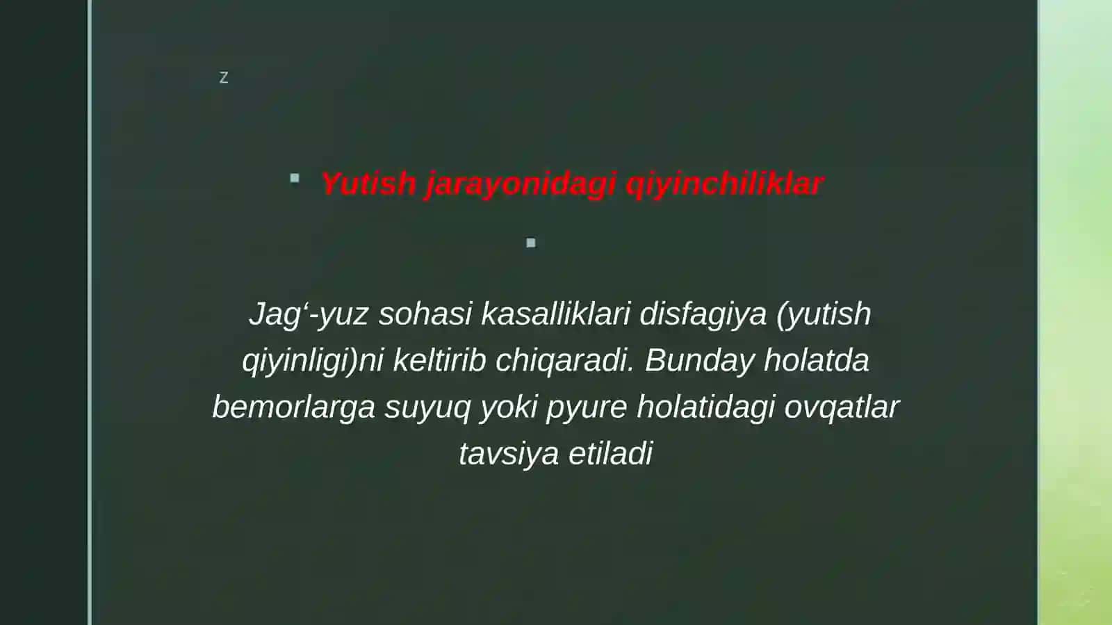 Jag‘-yuz sohasi kasalliklari va oziqlanish muammosi 3