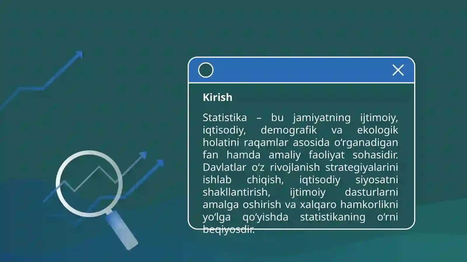 O‘zbekistonda statistika ni taʼlil etish. Xalqaro statistik tashkilotlar 3