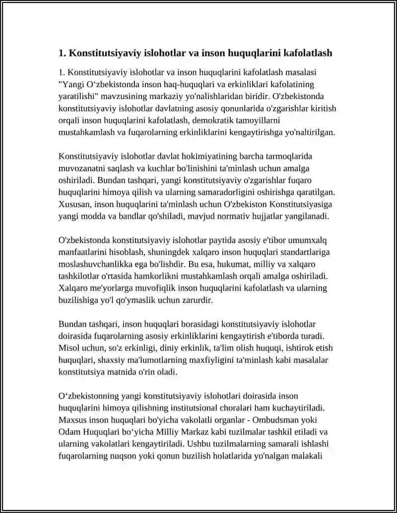YANGI OʻZBEKISTONDA INSON HAQ-HUQUQLARI VA ERKINLIKLARI KAFOLATINING YARATILISHI 3