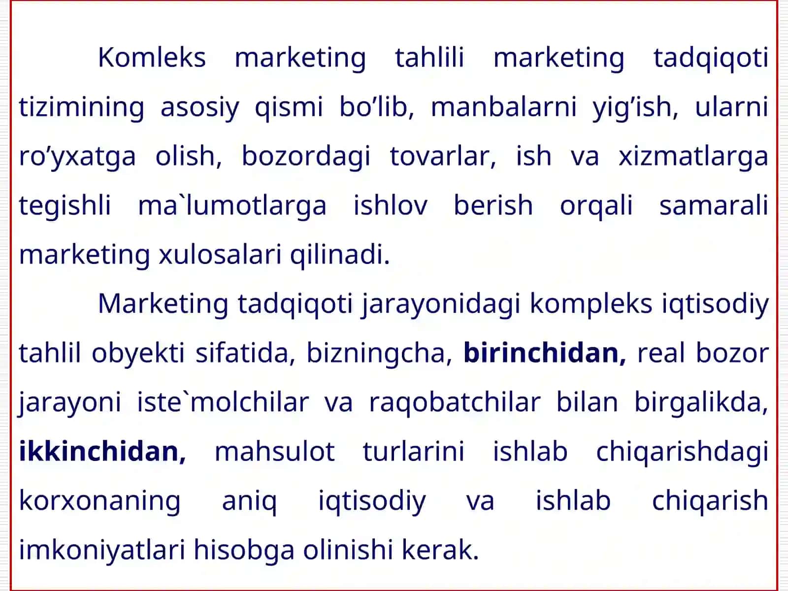 Marketing faoliyati tahlili 3