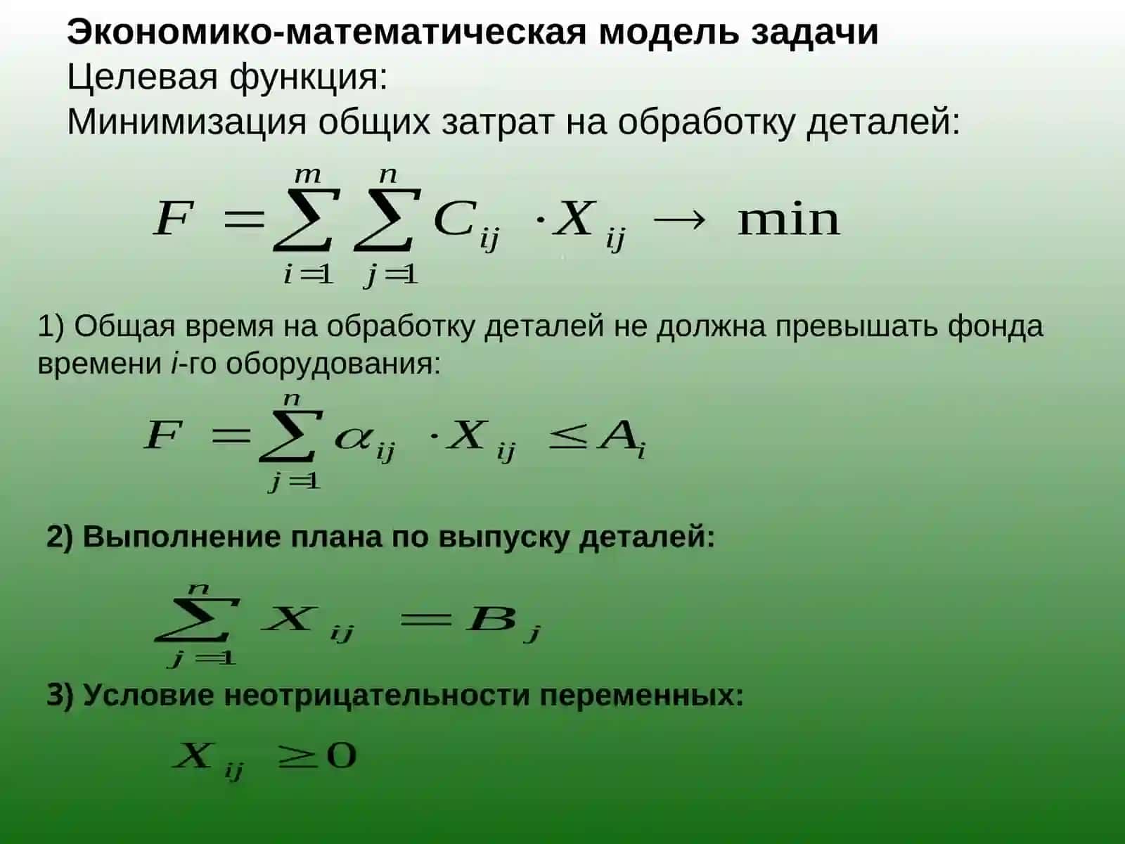 ЭММ оптимизации раскроя материала 3