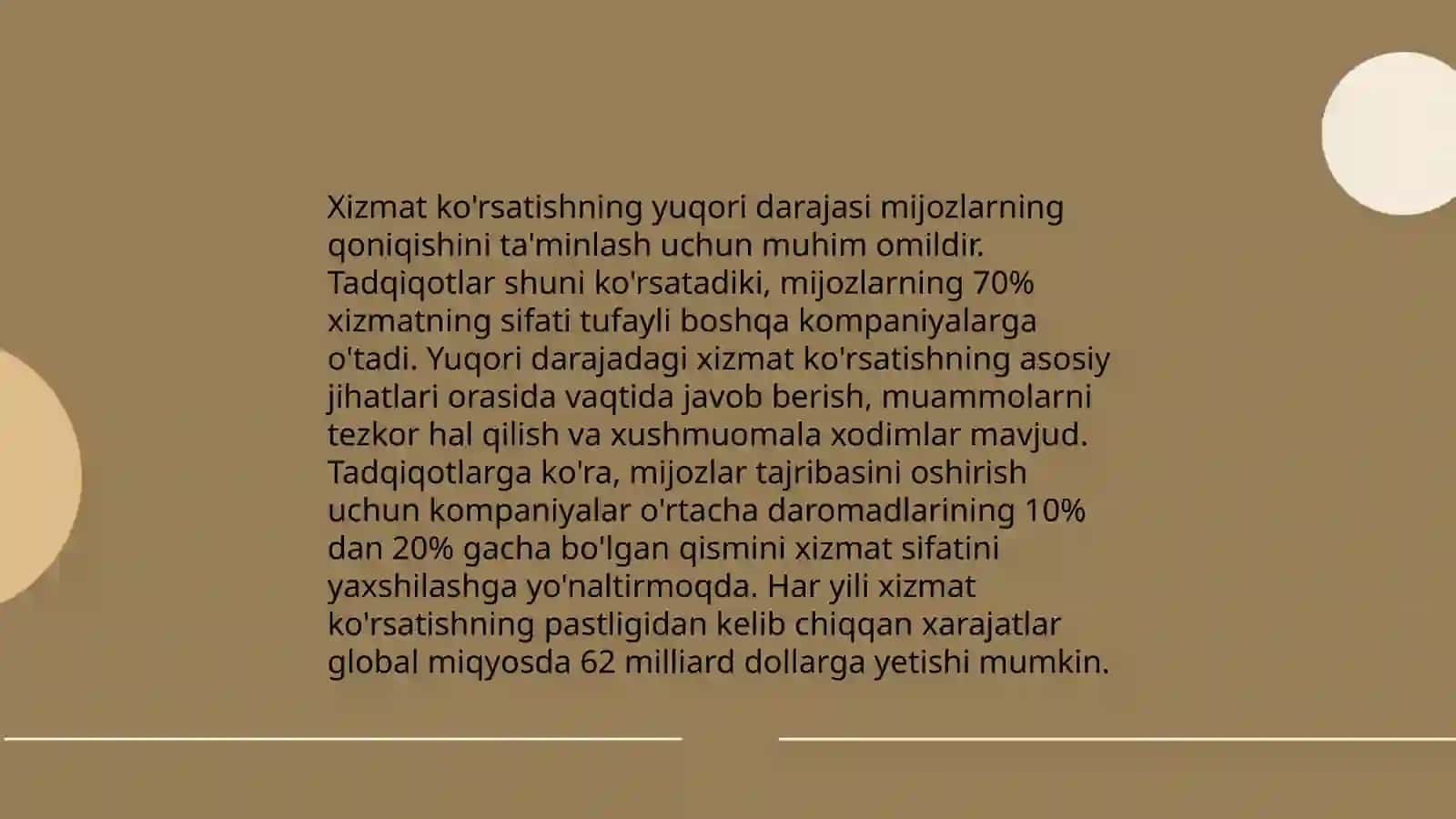 Xizmat ko'rsatishning yuqori darajasi 3