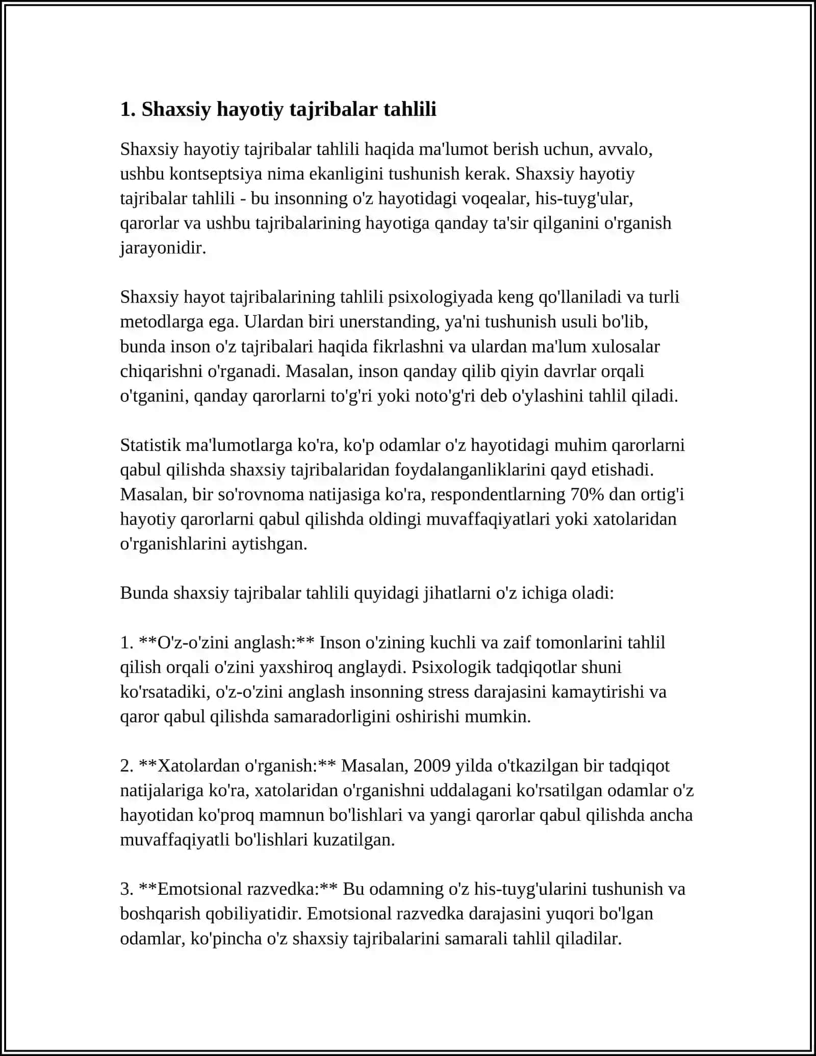 "KUNDALIK HAYOT TARIXI" YONDASHUVI ASOSIDA TADQIQOT OʻTKAZISH 3