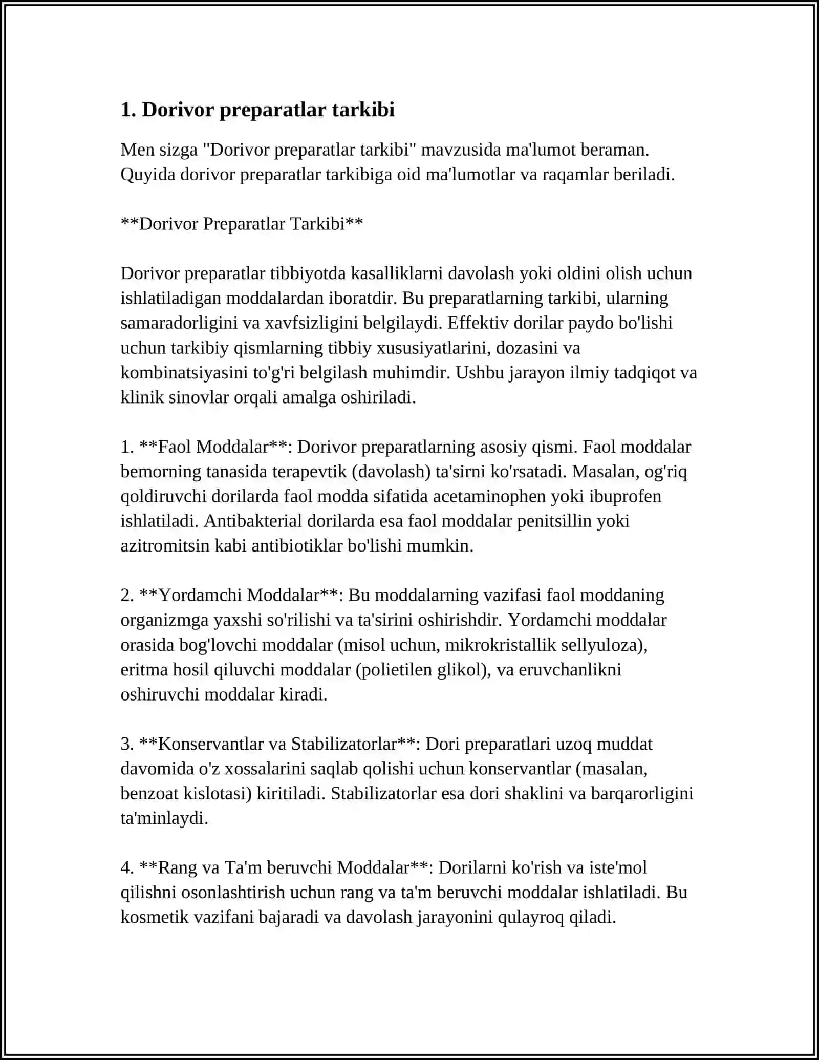 Dorivor Preparatlar Tarkibi 3