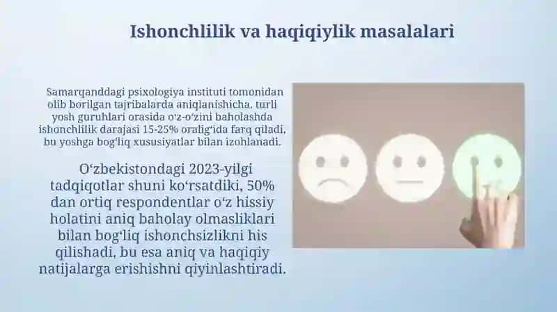 Emotsional holatlarda o’z-o’zini baholash metodikasi 3
