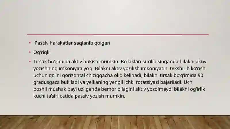 Tirsak bo’g’imi jarohatlari 3