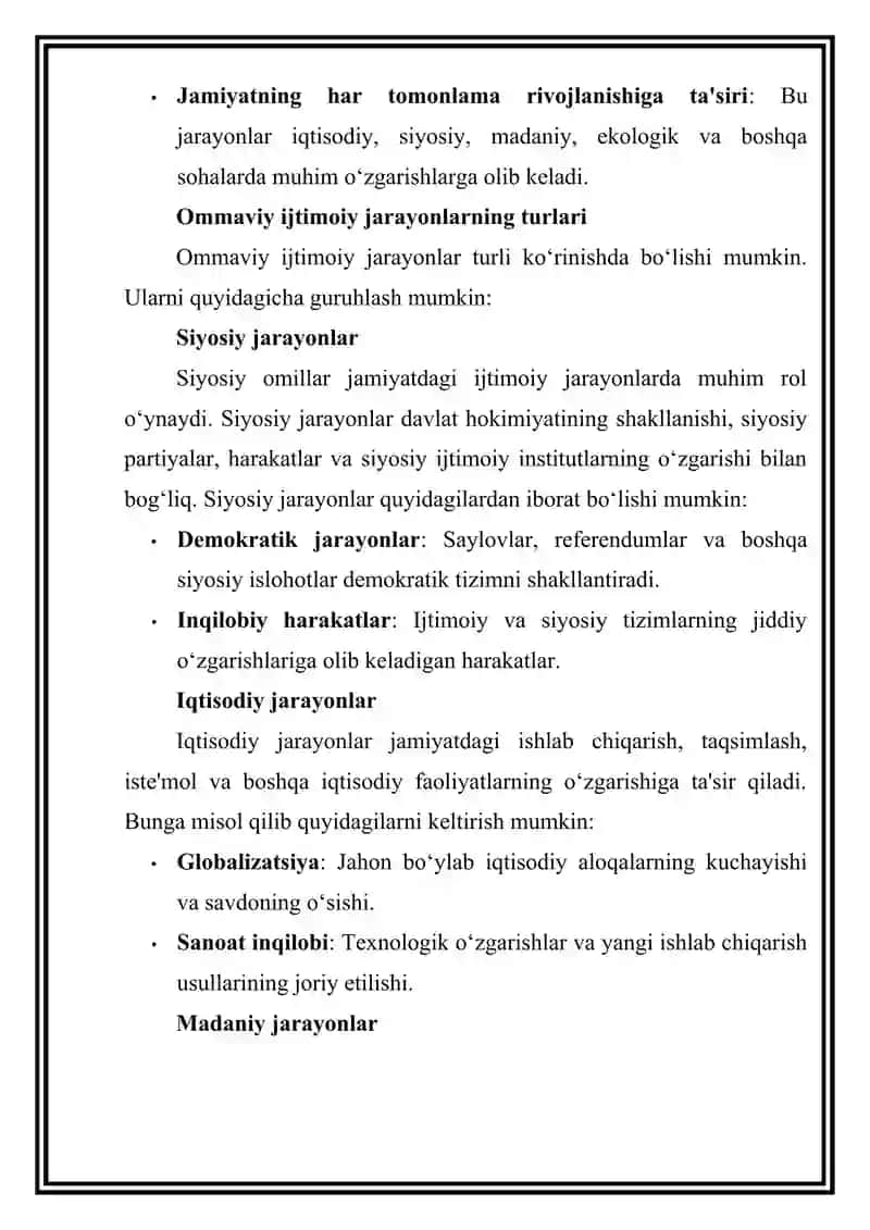OMMAVIY IJTIMOIY JARAYONLAR 3