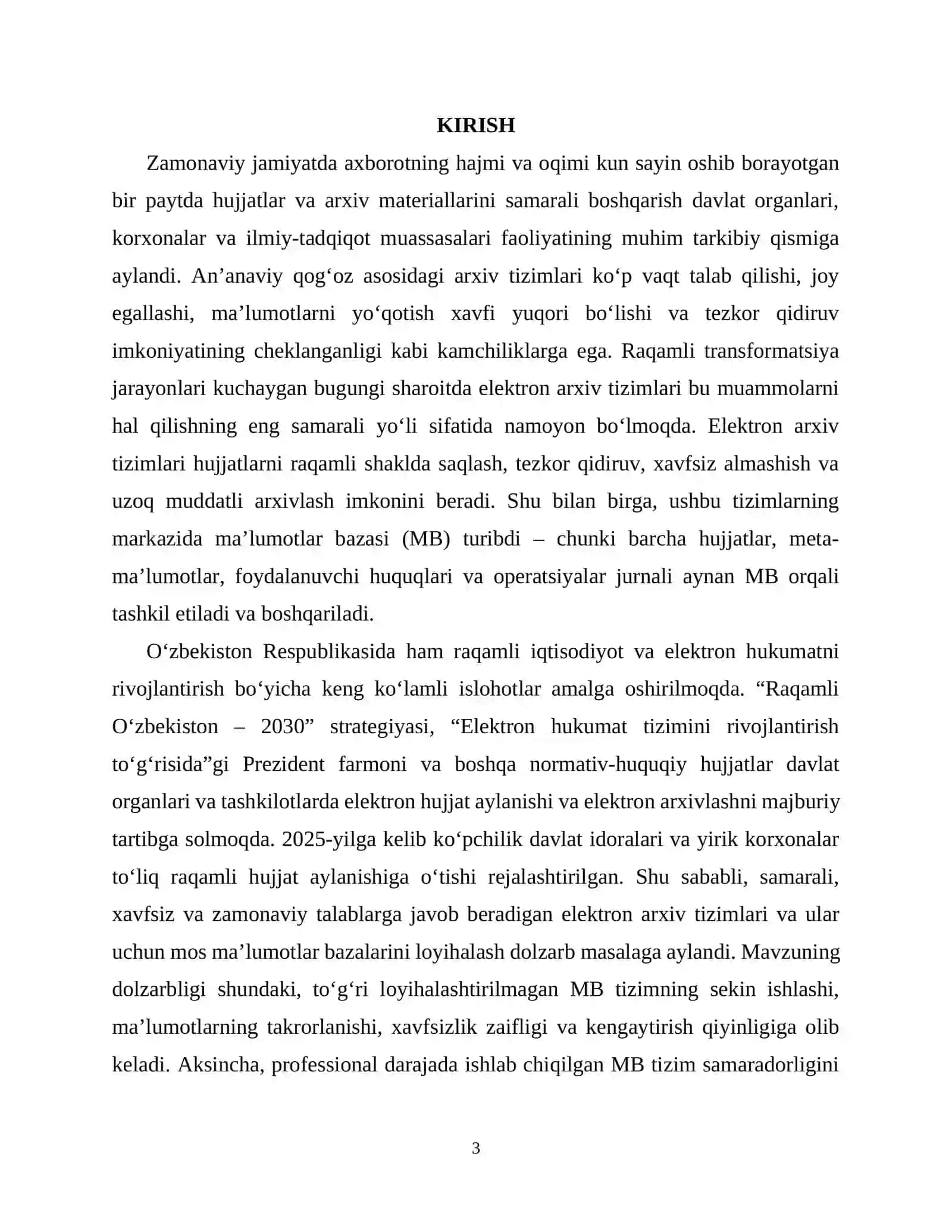ELEKTRON ARXIV TIZIMI UCHUN MAʼLUMOTLAR BAZASI 3