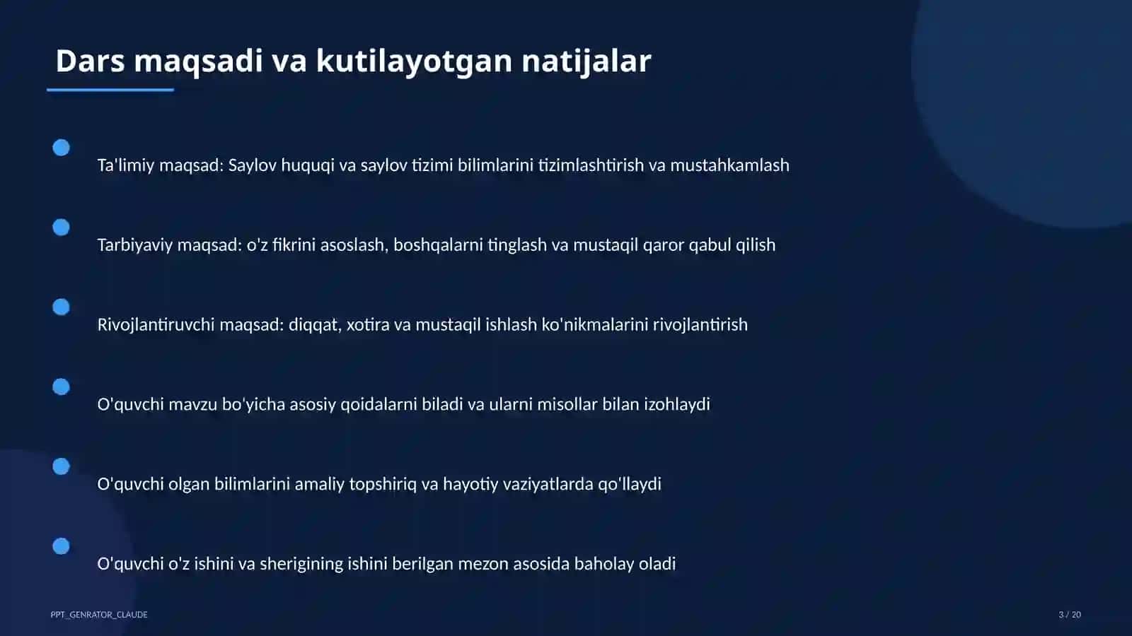 Saylov huquqi va saylov tizimi (10-sinf) 3