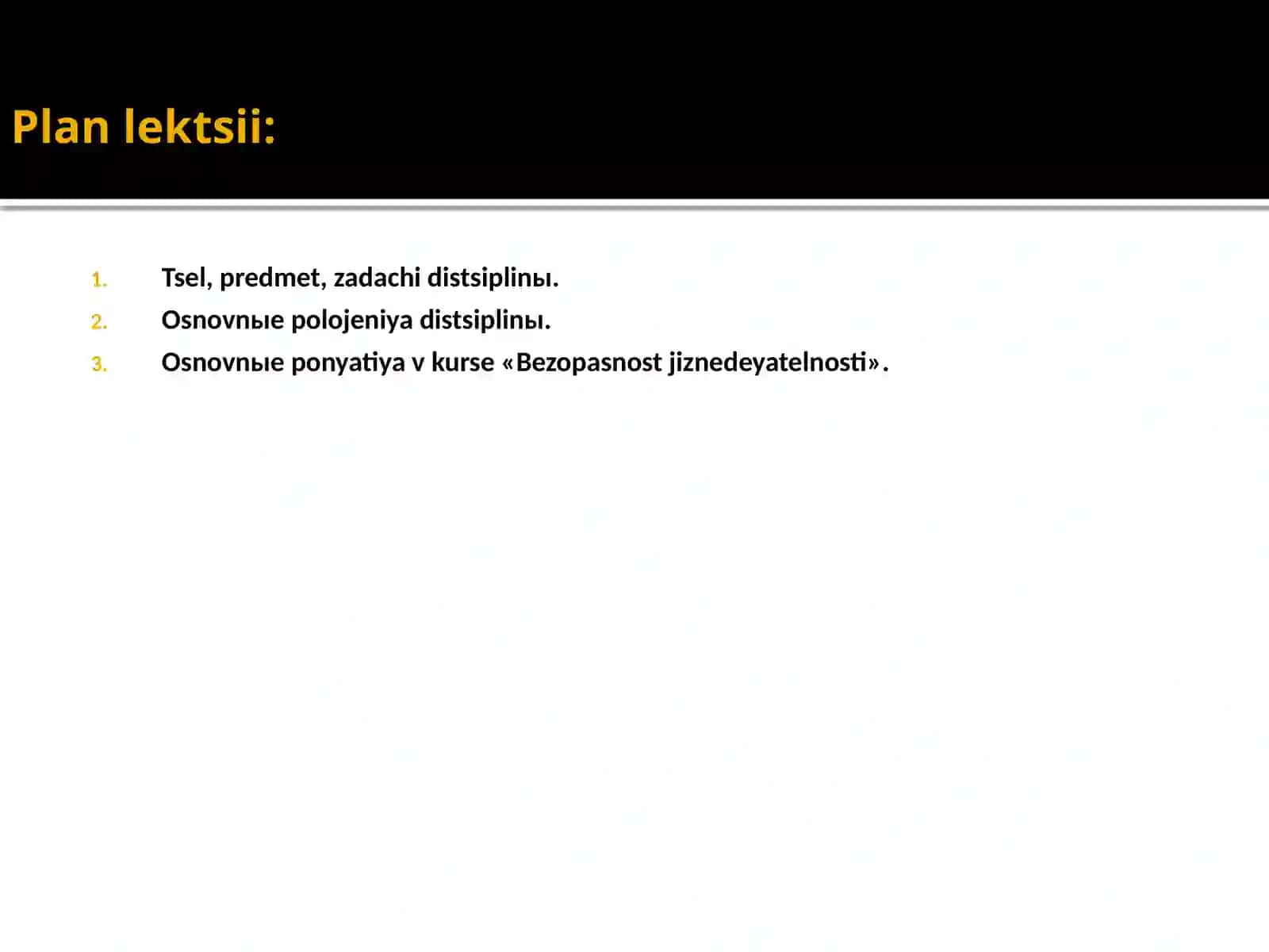 Hayot faoliyati xavfsizligi asosiy qoidalari 3