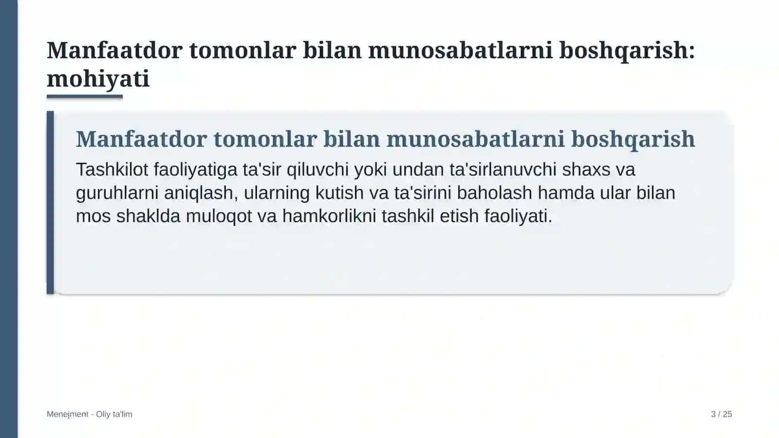 Dizayn studiyalarida manfaatdor tomonlar bilan munosabatlarni boshqarish 3