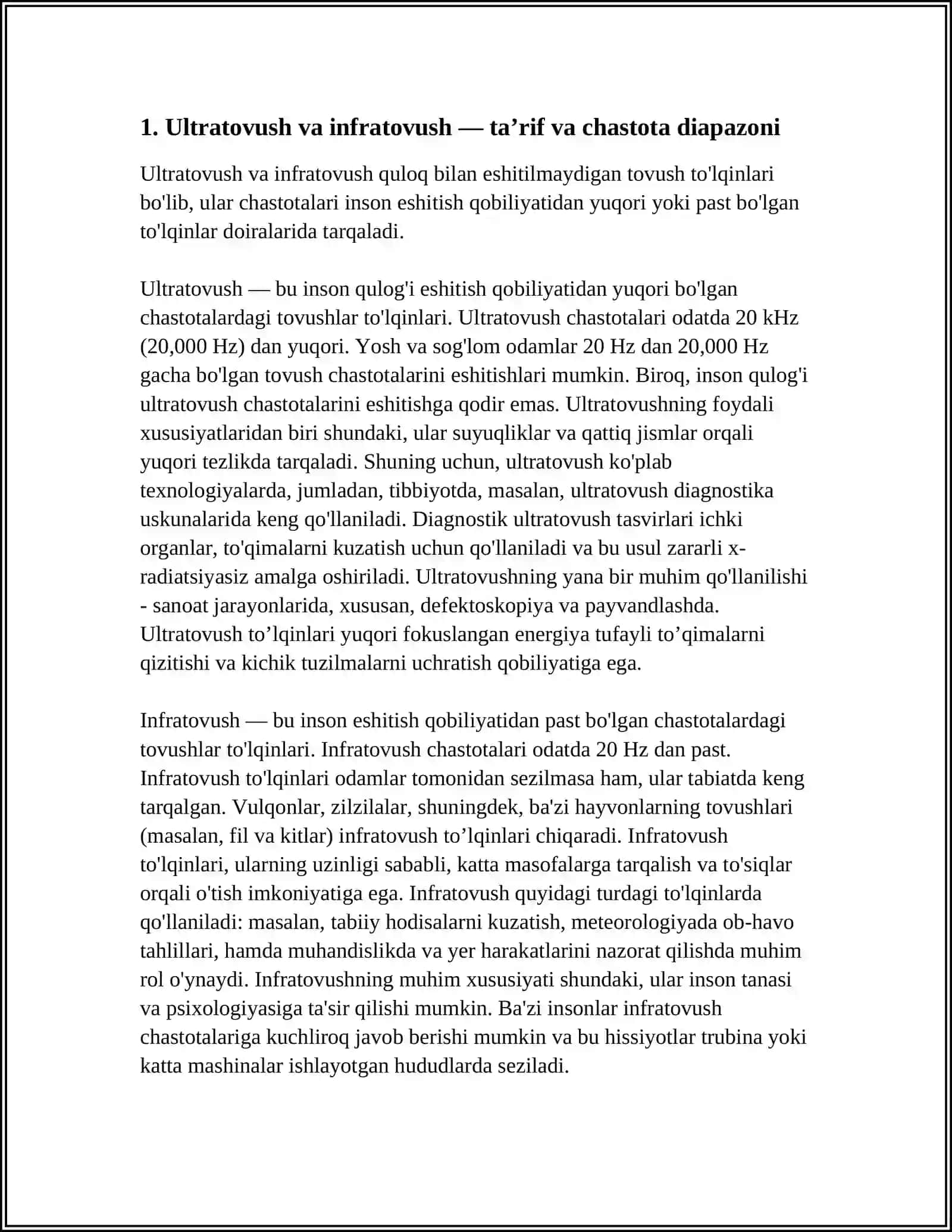 ULTRATOVUSH VA INFRATOVUSH 3